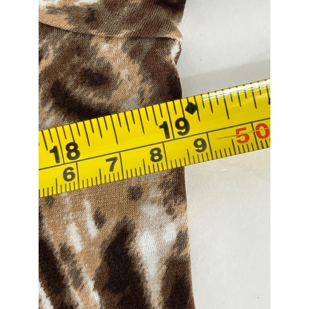 Chico's Animal Print Cowl Neck Long Sleeve Top Blouse Brown White Size 1 - Picture 6 of 10